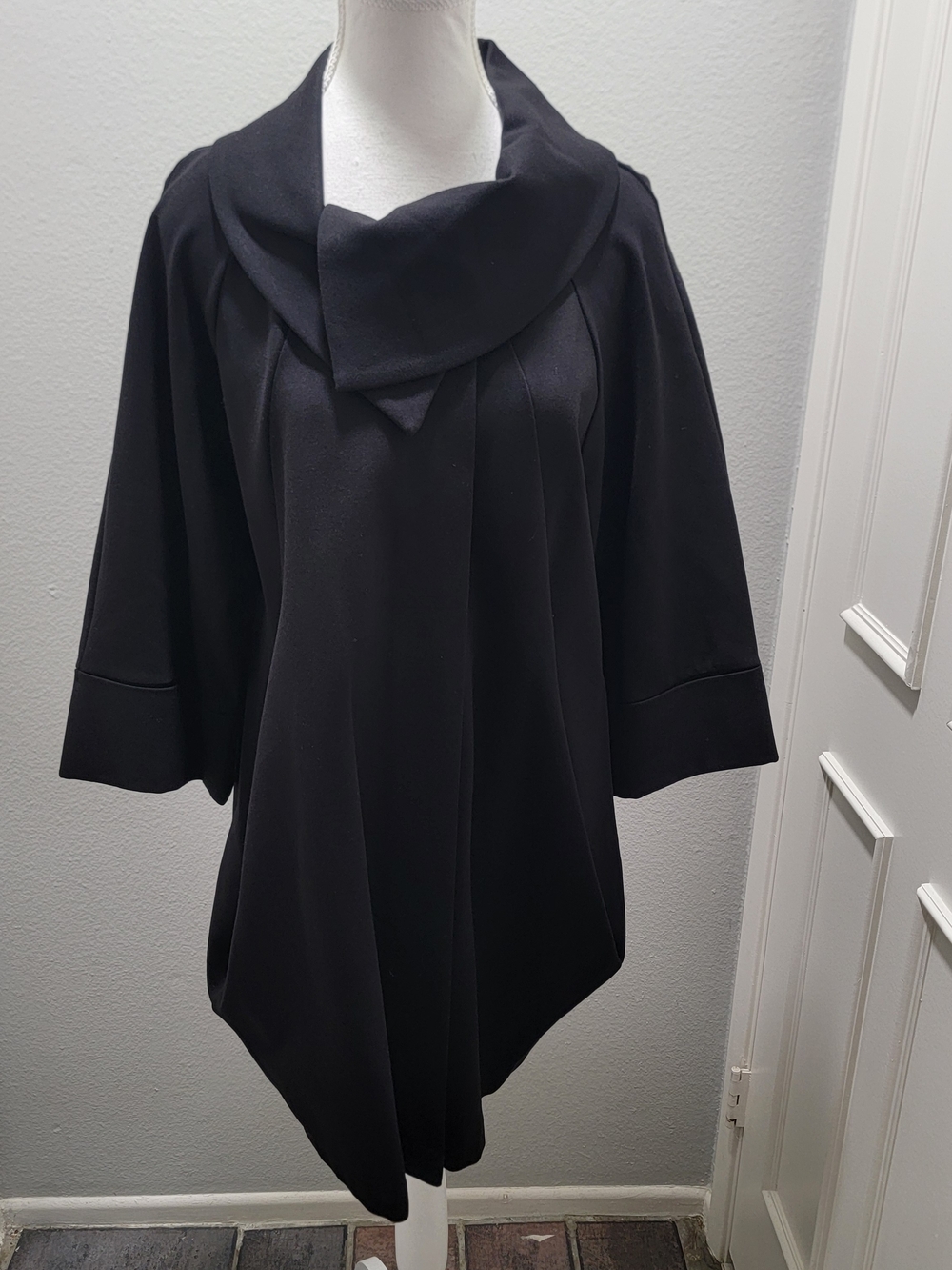 Joseph Ribkoff Black Draped Cape Jacket